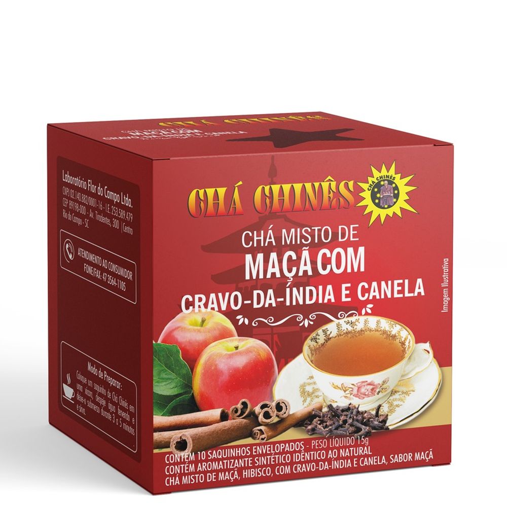 Cha Maça com Cravo e Canela 15g Cha Chines