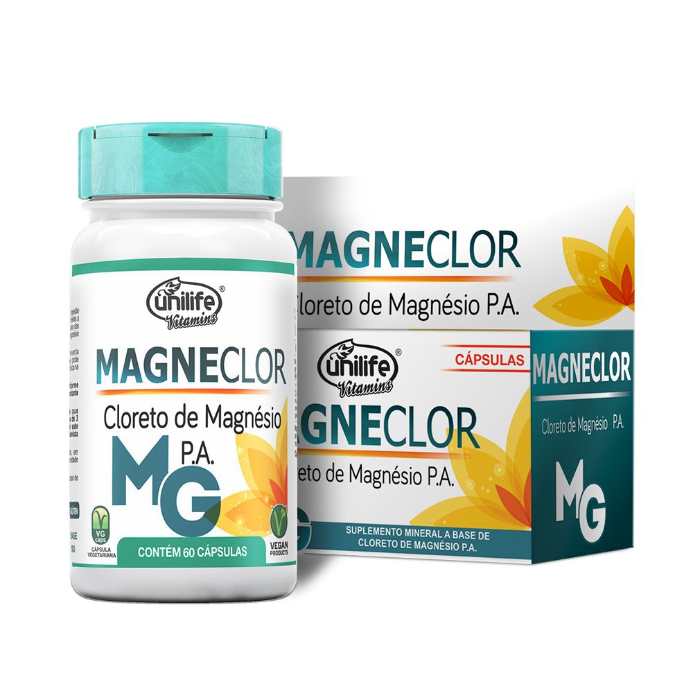 Cloreto de Magnesio PA - Magneclor - 600mg 60 cápsulas Unilife