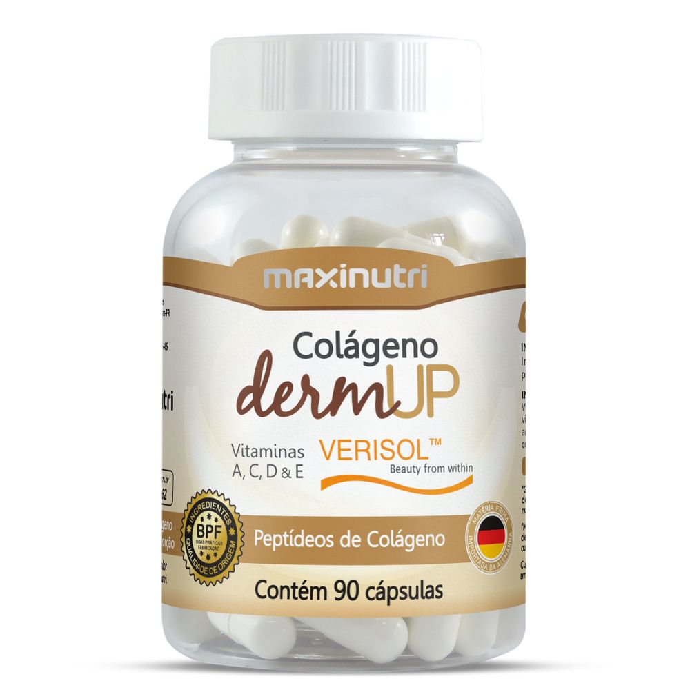 Colageno DermUp Verisol + Vit. A, C, D e E 650mg 90 cápsulas Maxinutri