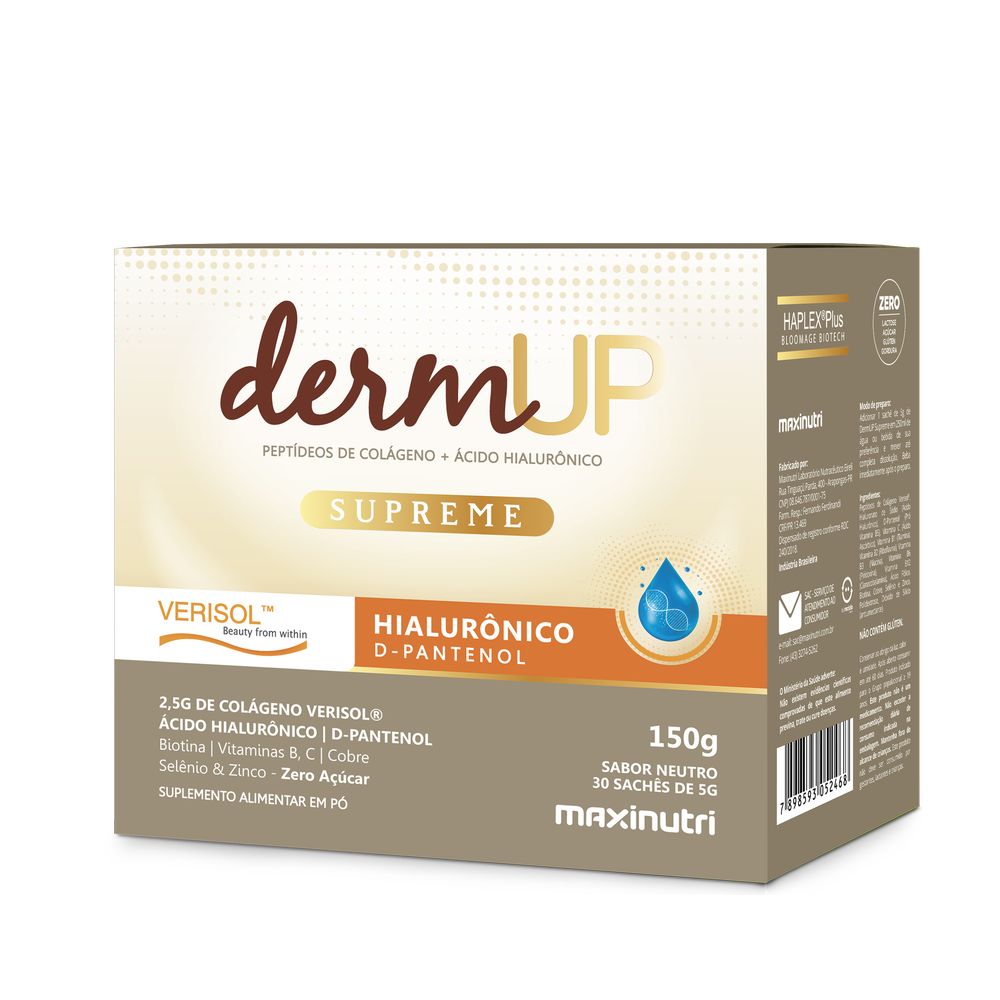 DermUp Supreme Verisol + Ac. Hialuronico e D-Pantenol Sache 30un/5g Maxinutri