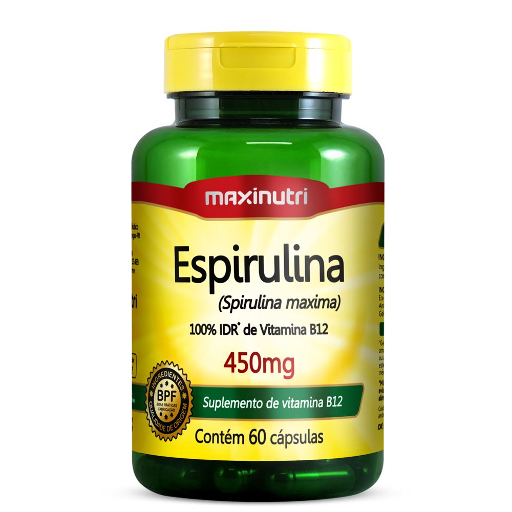 Espirulina 450mg 60 cápsulas Maxinutri