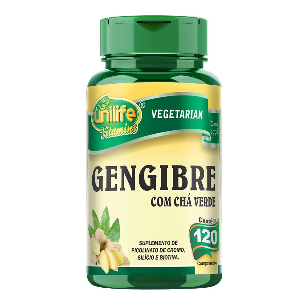 Gengibre Com Cha Verde 550Mg 120 comprimidos Unilife
