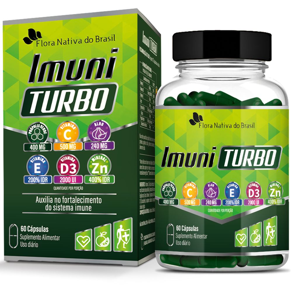 Imuni Turbo (Composto Imunológico) 800mg 60 cápsulas Flora Nativa