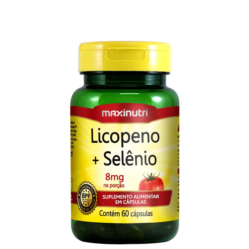 Licopeno com Selenio 500mg 60 cápsulas Maxinutri