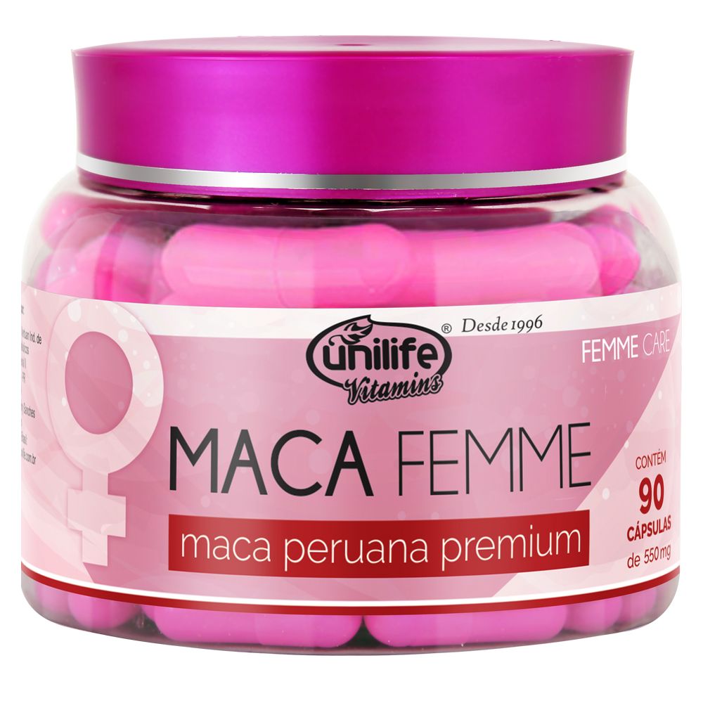 Maca Peruana Premium Femme 550mg 90 cápsulas Unilife