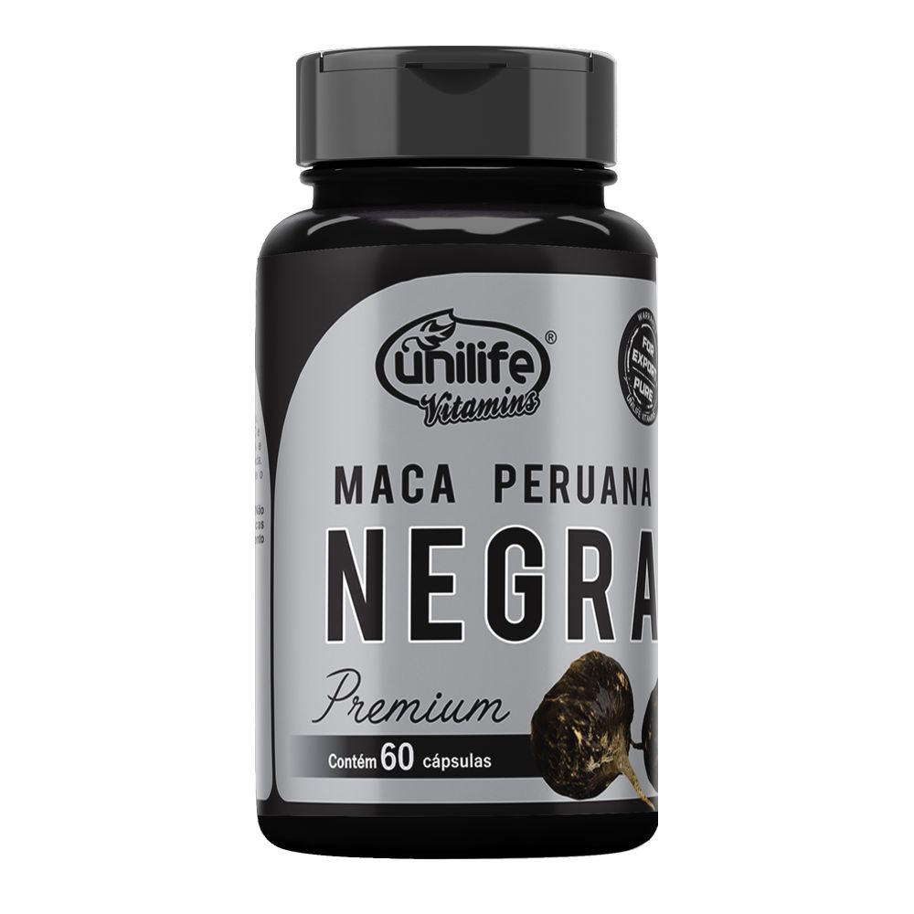 Maca Peruana Premium Negra 450mg 60 cápsulas Unilife