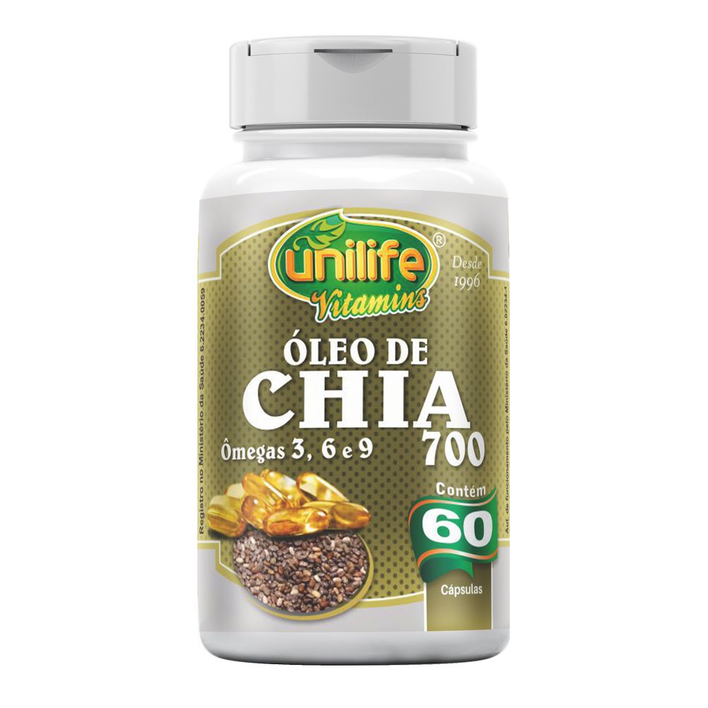 Oleo de Chia 700mg 60 cápsulas Unilife