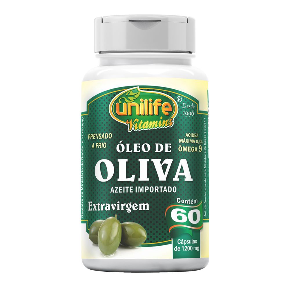 Oleo de Oliva extra Virgem 1200mg 60 cápsulas Unilife
