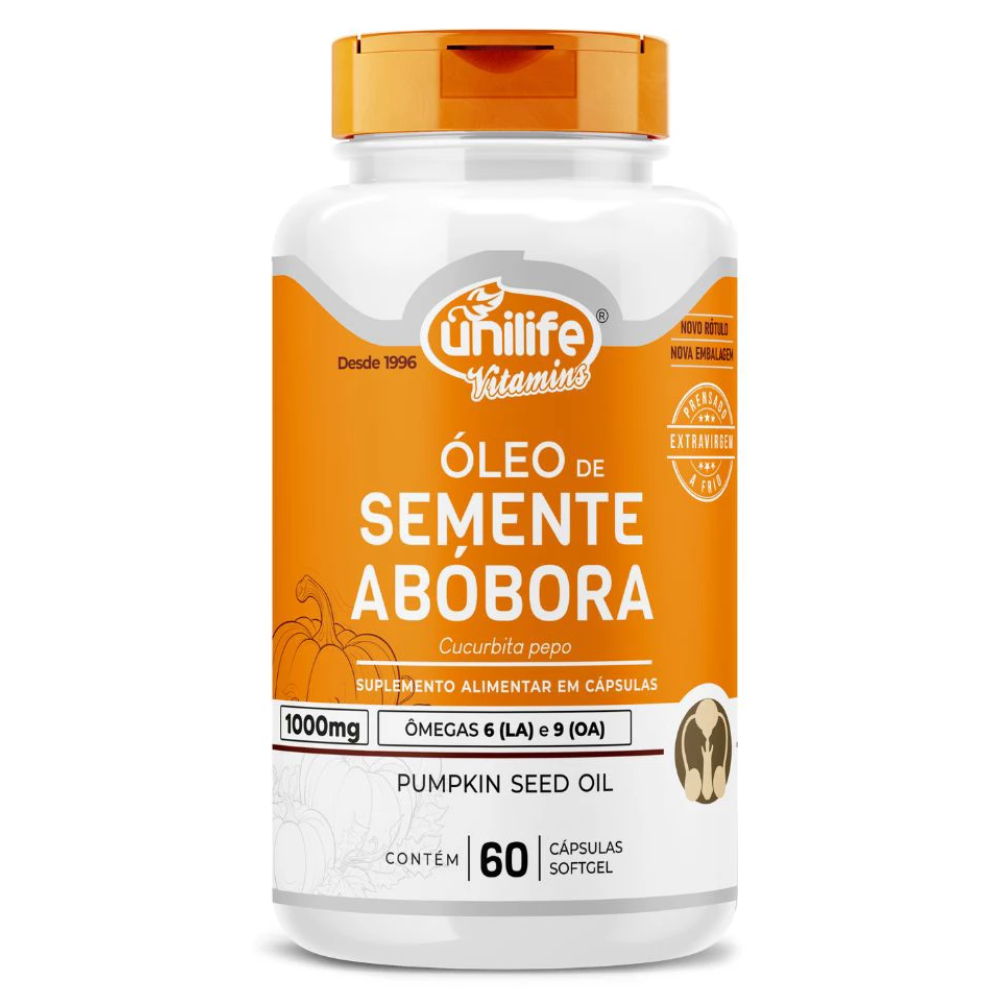 Oleo de Semente de Abobora 1000mg 60 cápsulas Unilife