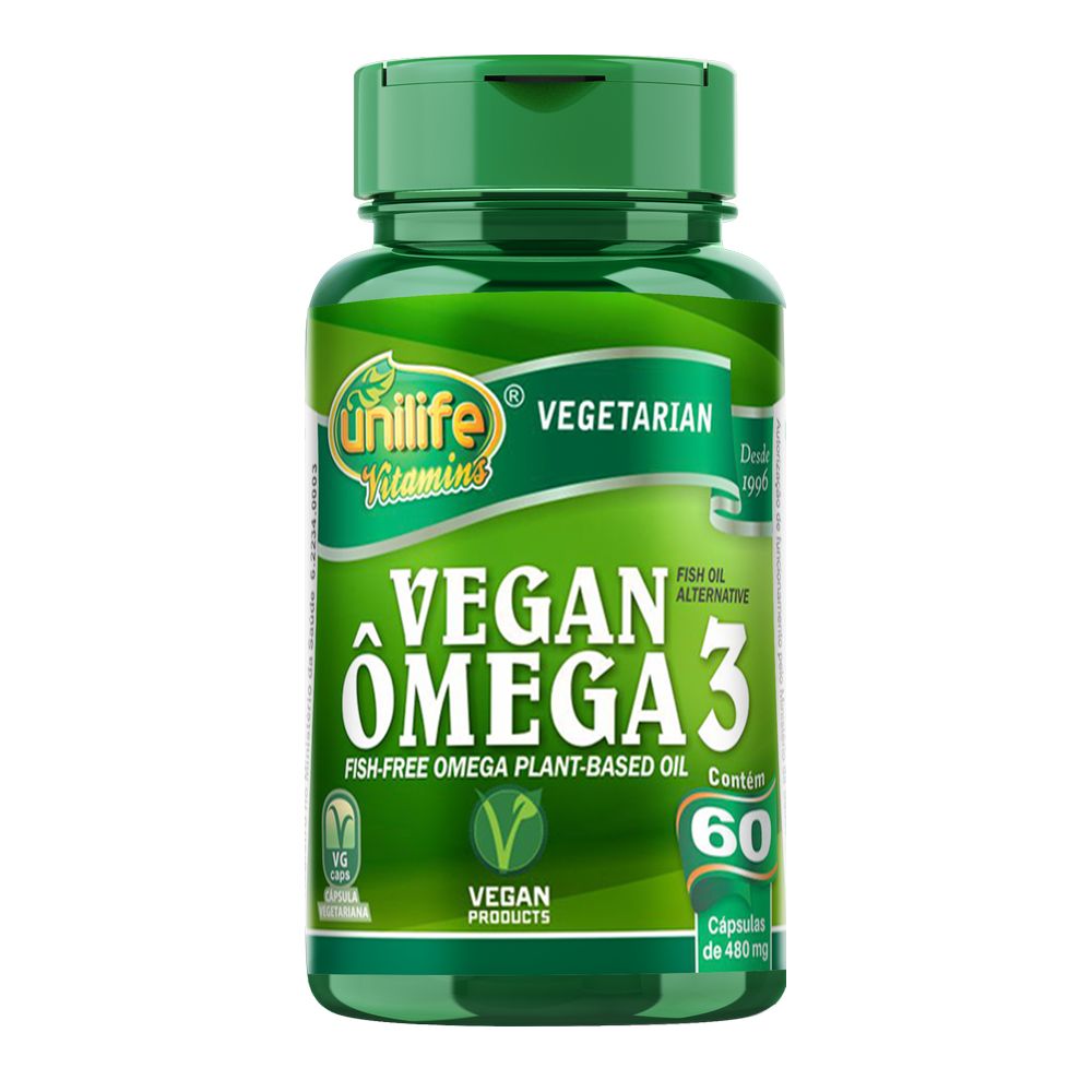 Omega 3 Vegan 480mg 60 cápsulas Unilife
