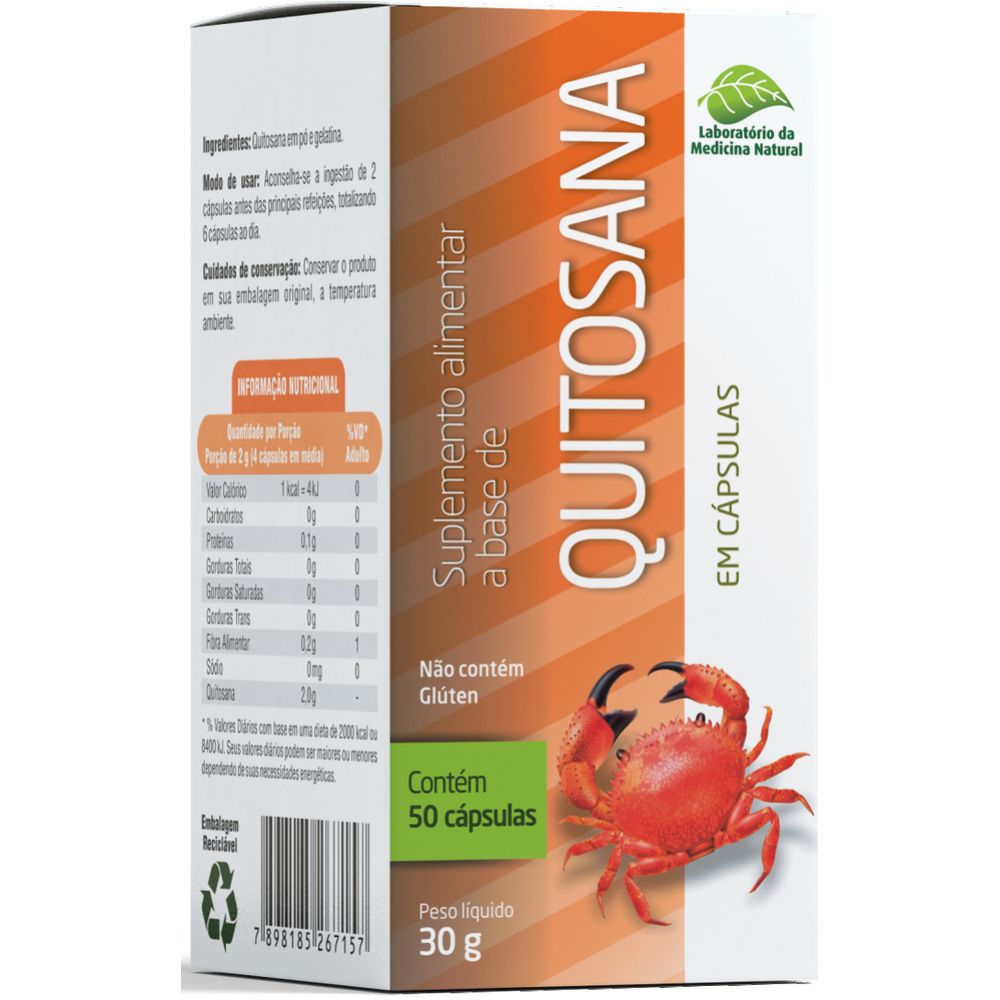 Quitosana 500mg 50 cápsulas Medinal