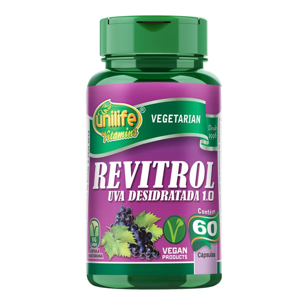 Revitrol - Uva Desidratada - 500mg 60 cápsulas Unilife