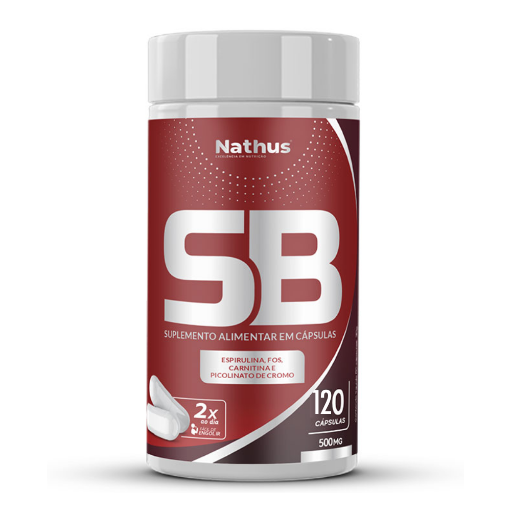 SB - Espirulina, FOS, Carnitina e Cromo 500mg 120 cápsulas Nathus