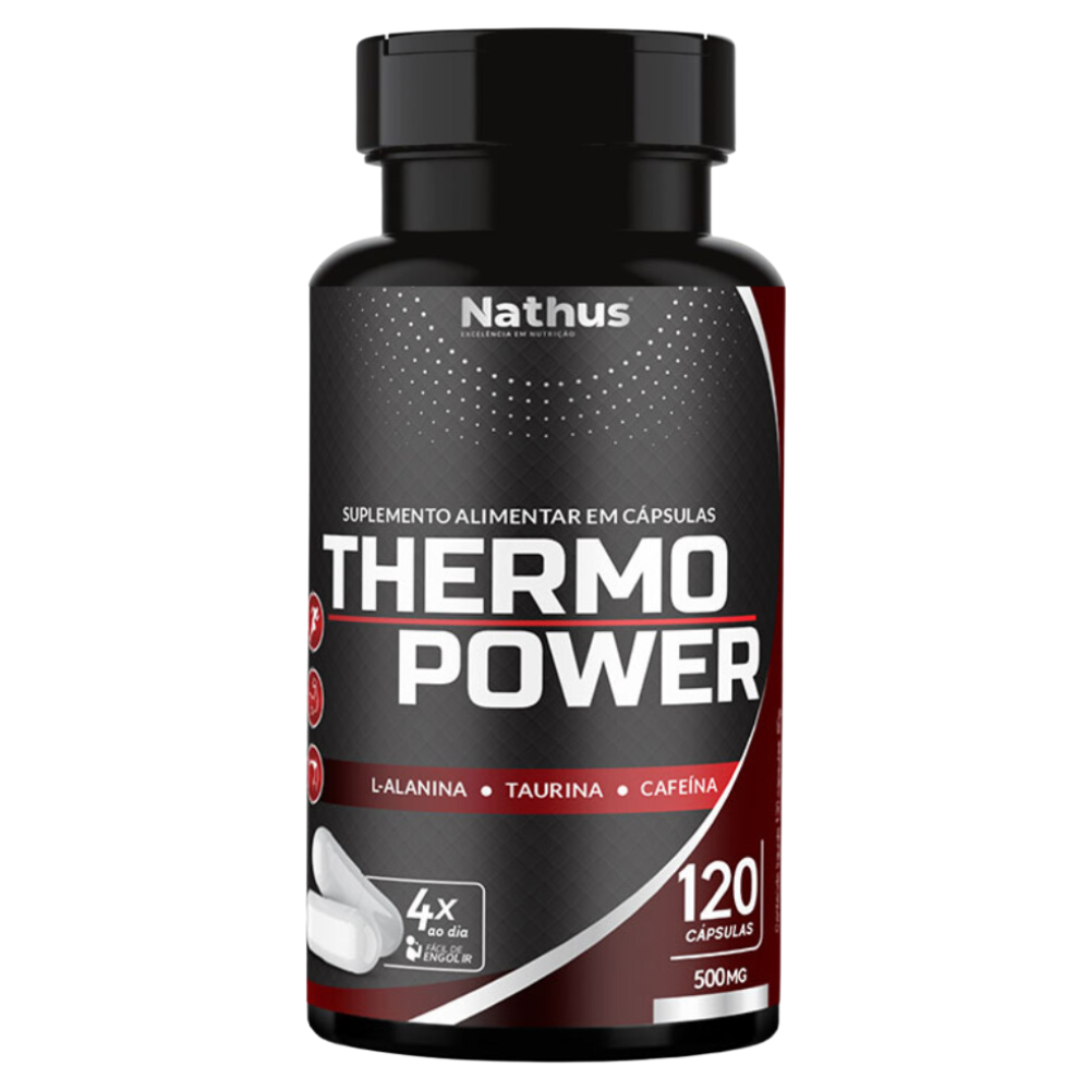 Thermo Power - L-Alanina, Taurina, Cafeina - 500mg 120 cápsulas Nathus