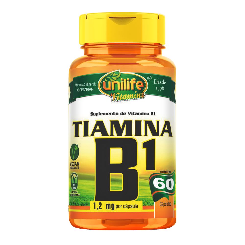 Vitamina B1 - Tiamina - 500mg 60 cápsulas Unilife